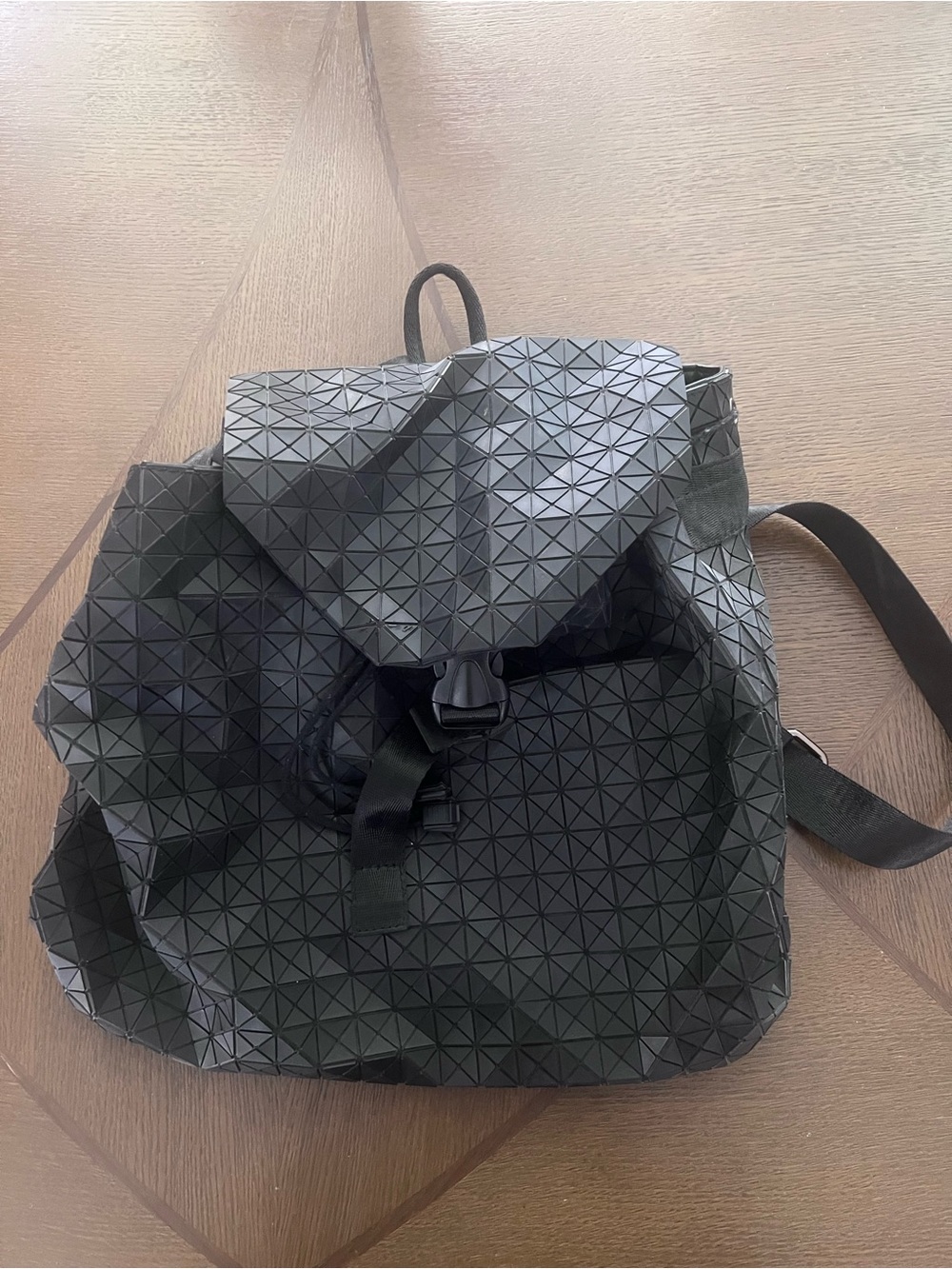 Geometric Textured Backpack - Black